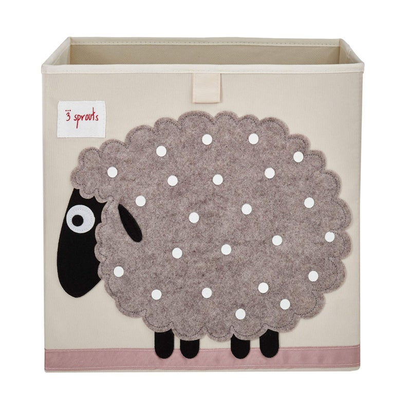 3 Sprouts Toy Storage Organizer: Toy Box Cube Organizer for Playroom, Nursery - Foldable Storage Bin - Sheep - Image 1